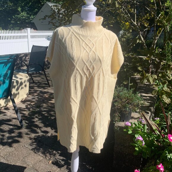 ASOS Violet Romance Oversized High Neck Cable Knit Oversized Tunic Dress Sweater - Picture 3 of 16